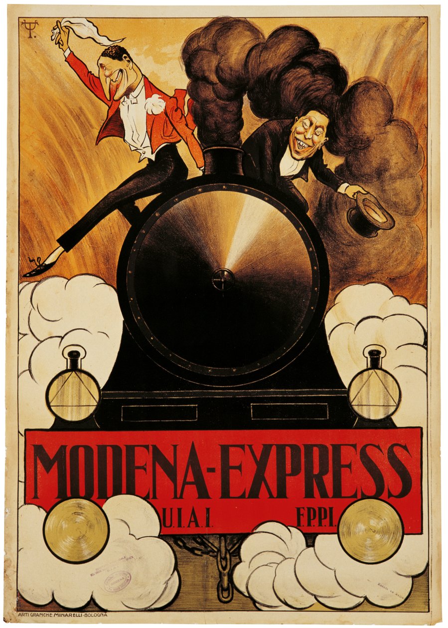 Plakat, der reklamerer for Modena Express af Italian School