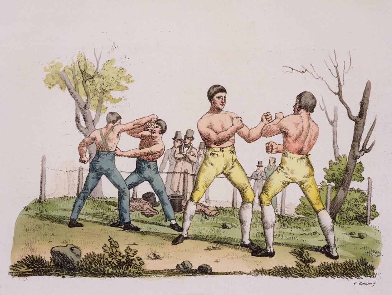 Pugilists, plade 31 fra The History of the Nations (akvatint) af Italian School