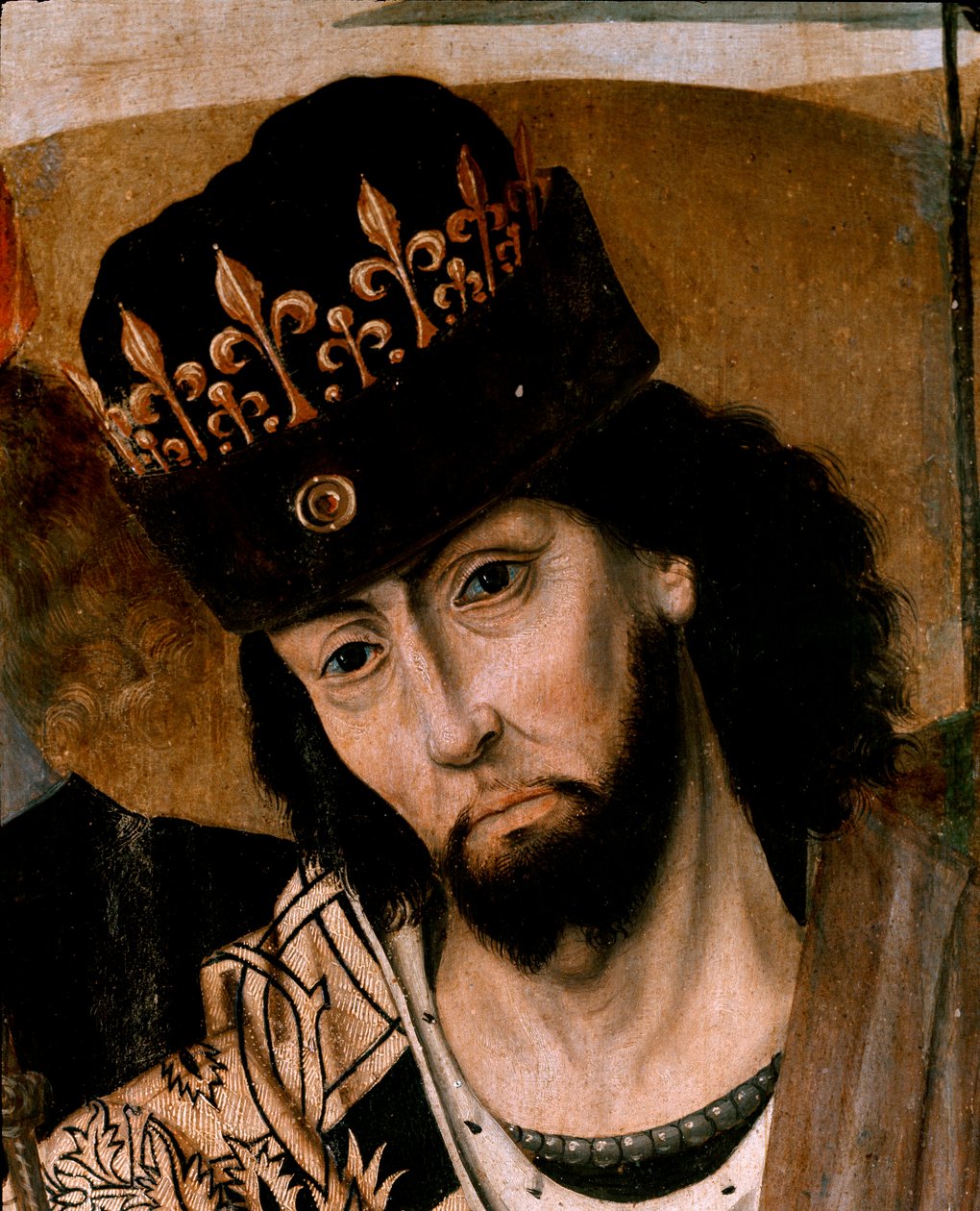 Repræsentation af Robert I af Anjou (1278-1343), konge af Sicilien og leder af Guelf Party Detail. Maleri af den napolitanske skole. Slutningen af det 15. århundrede. Napoli, Museo Nazionale di Capodimonte af Italian School