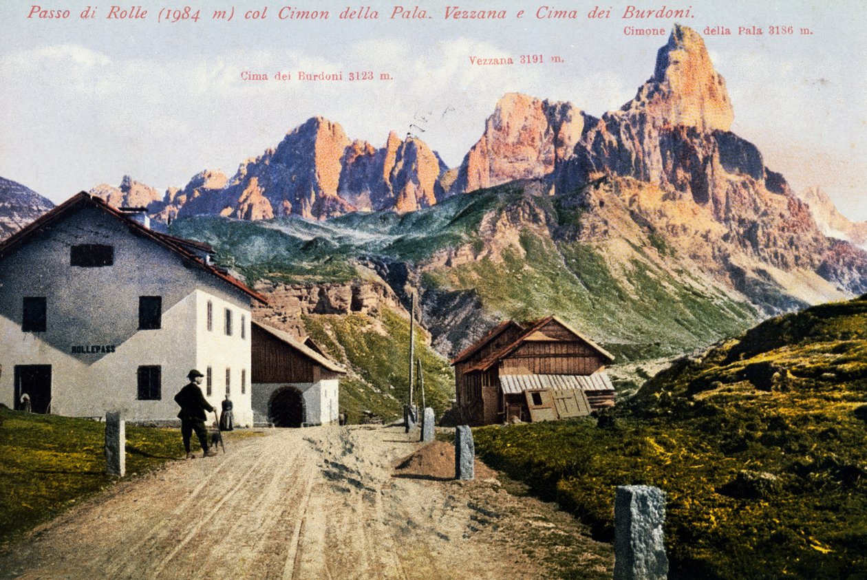Rolle Pass, postkort, Trentino-Alto Adige, Italien, 20. århundrede af Italian School