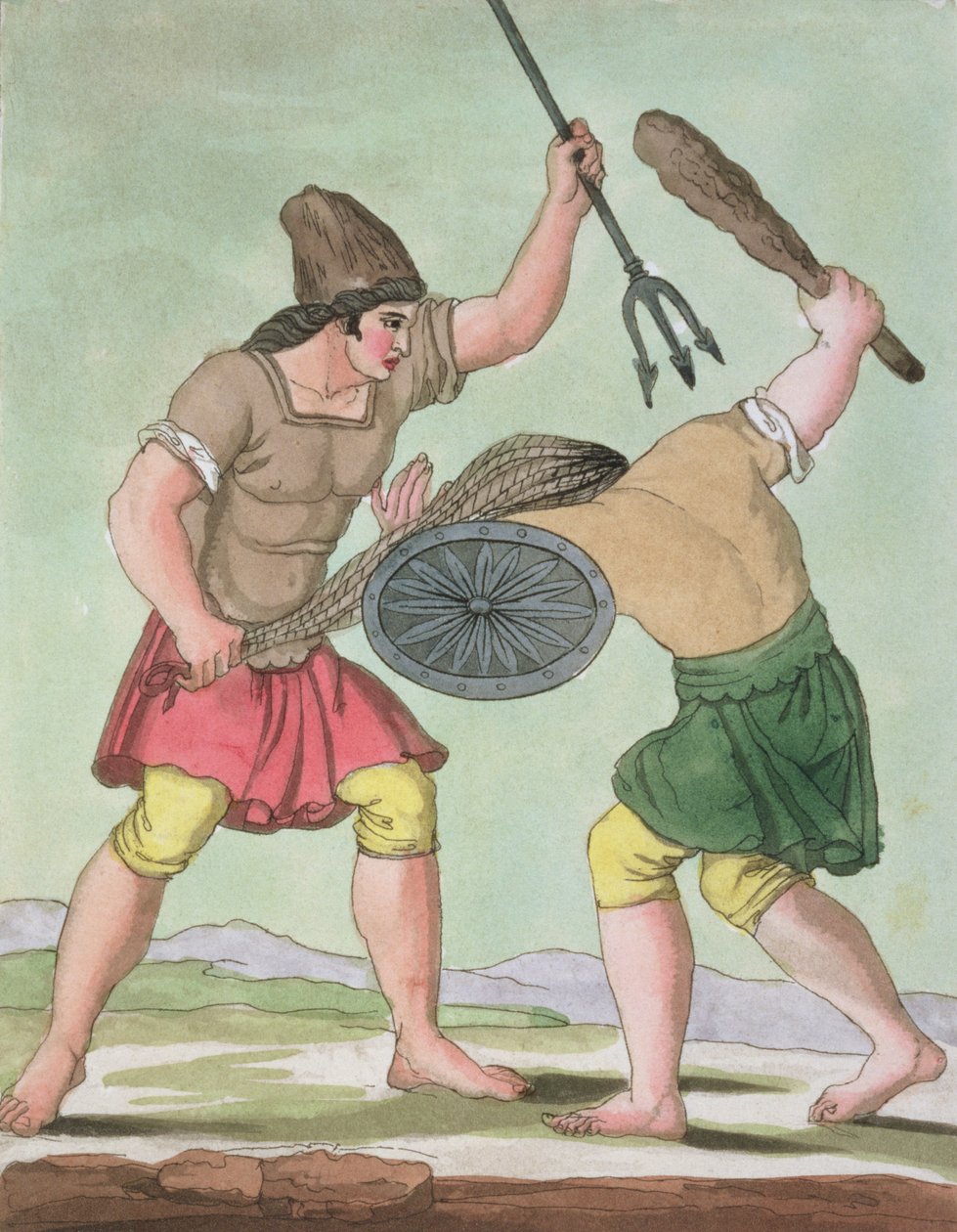 Roman Gladiators, fra LAntica Roma, 1825 af Italian School