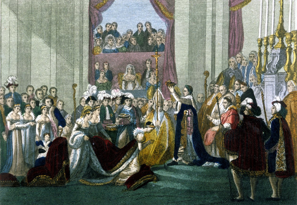 Hellige kejser Napoleon I og kroning af Impress Josephine i Vor Frue den 2. december af Italian School