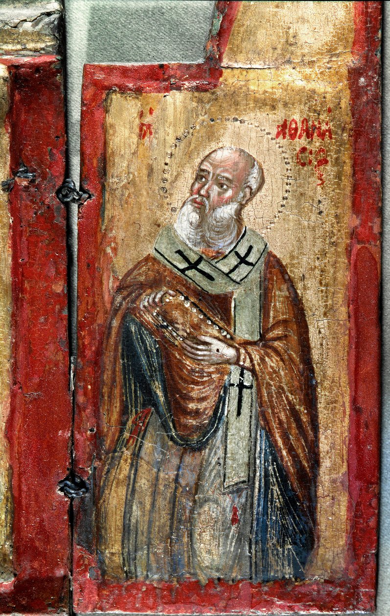 Sankt Anasthasis detalje. Tryptik af en græsk kunstner. Maling på træ. Venedig fra det 16. århundrede, Museo Correr af Italian School