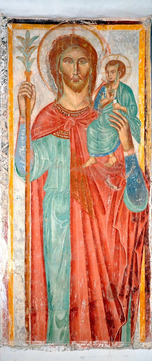 Saint Christopher Anonymous fresko Varazze fra det 14. århundrede, kapel på slottet Invrea, Italien af Italian School