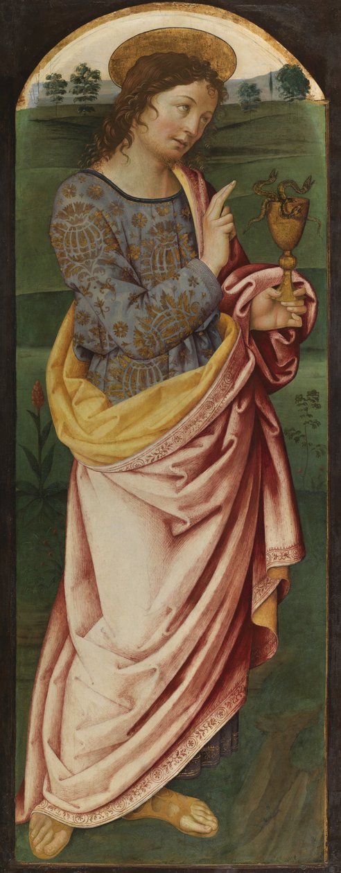 Sankt Johannes evangelisten, ca. 1470-90 (tempera på panel) af Italian School