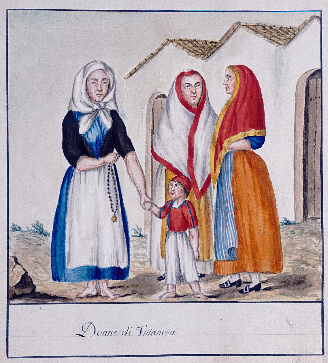 Sardinske kostumer af Villanova, trykt ms.258, Luzzetti Collection af Italian School