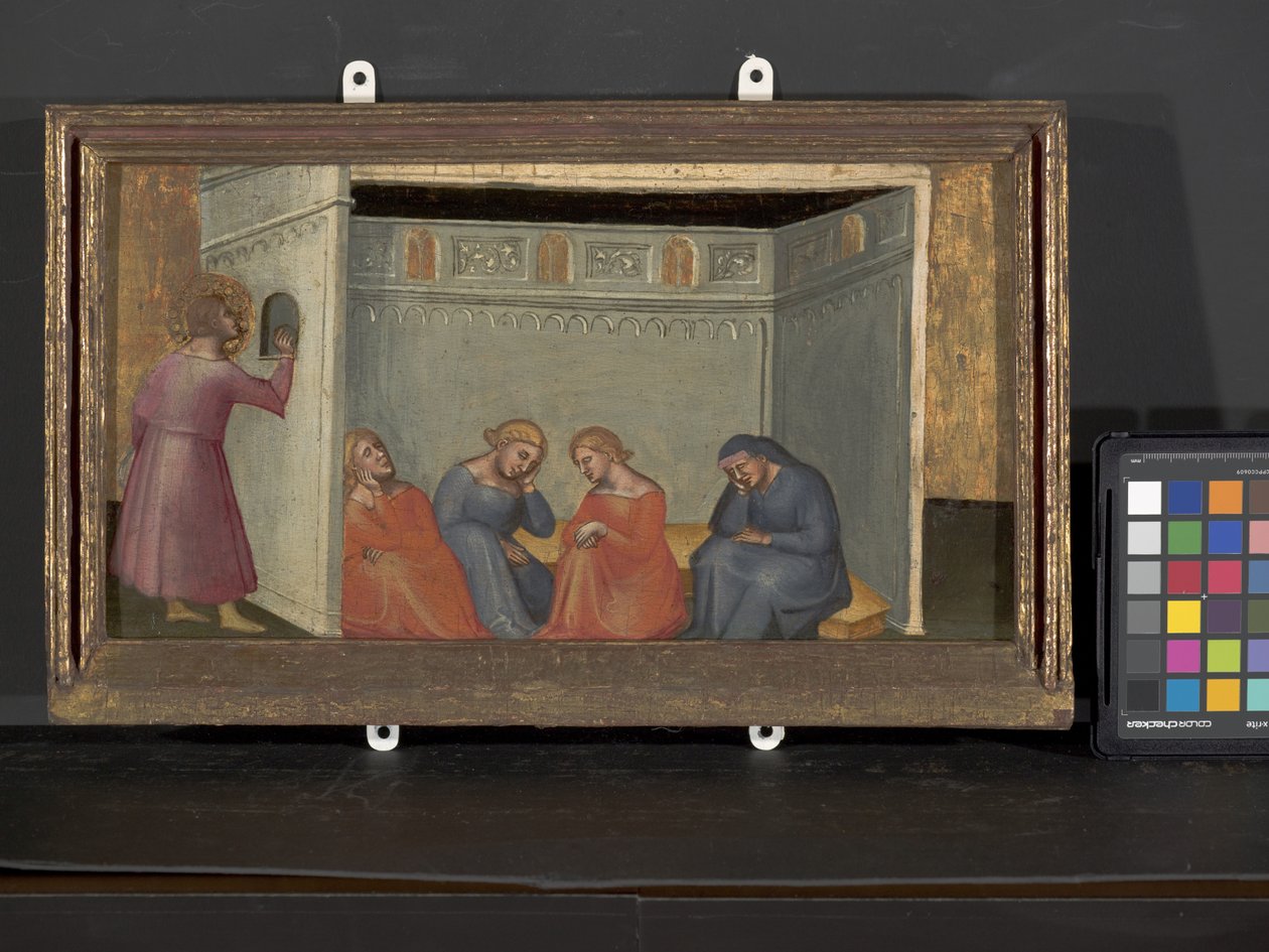 Scene fra The Legend of St. Nicholas (tempera og guld på træ) af Italian School
