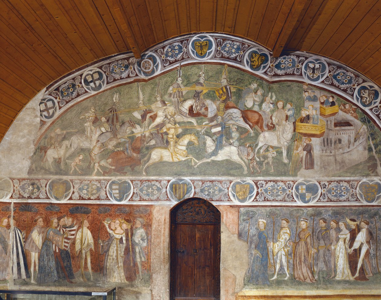 Scener af en turnering og hofliv fra Casa dEstate (sommerhuset), 1388-1400 af Italian School