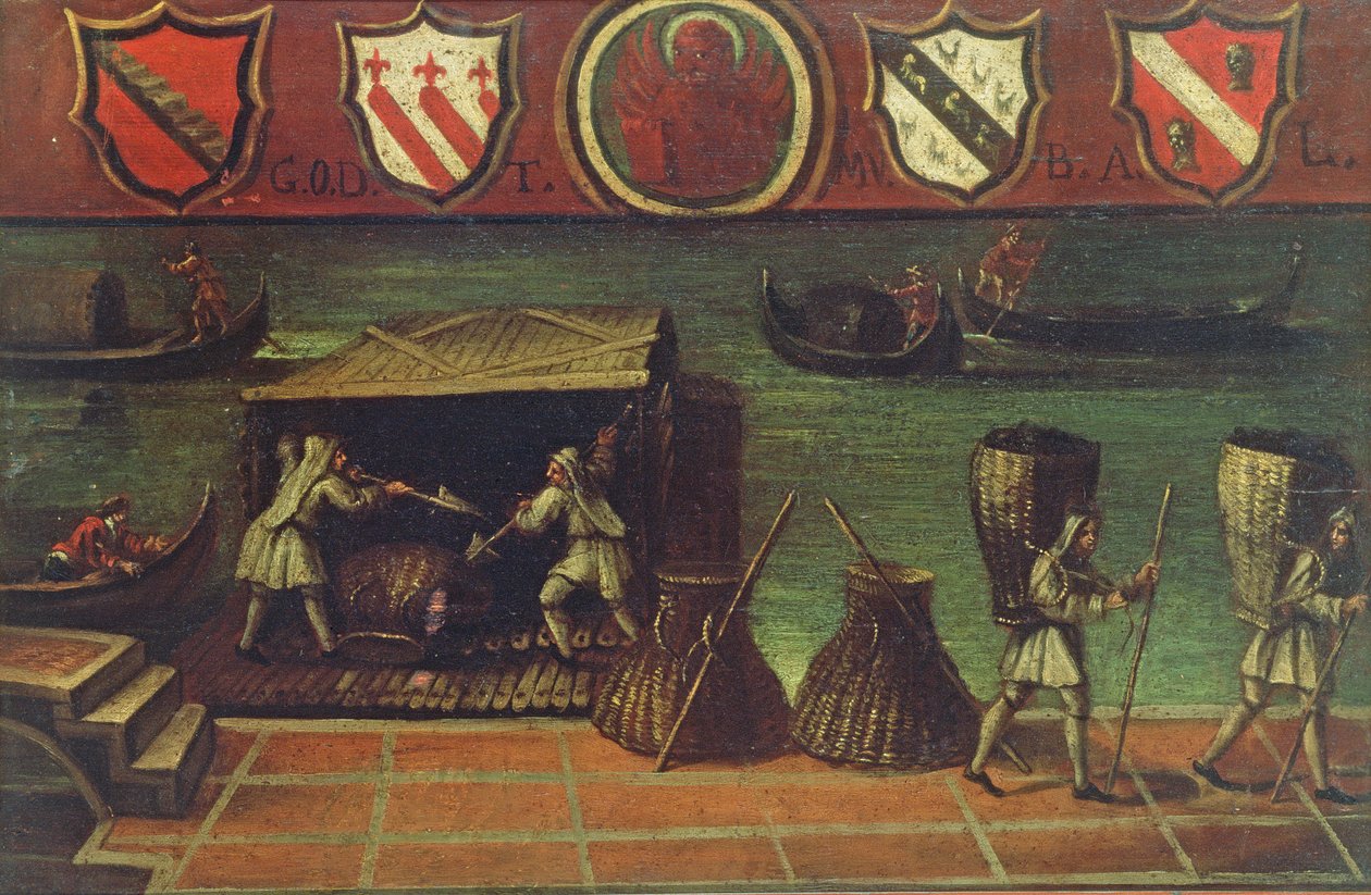 Tegn på Venetian Coal Porters Guild (panel) af Italian School