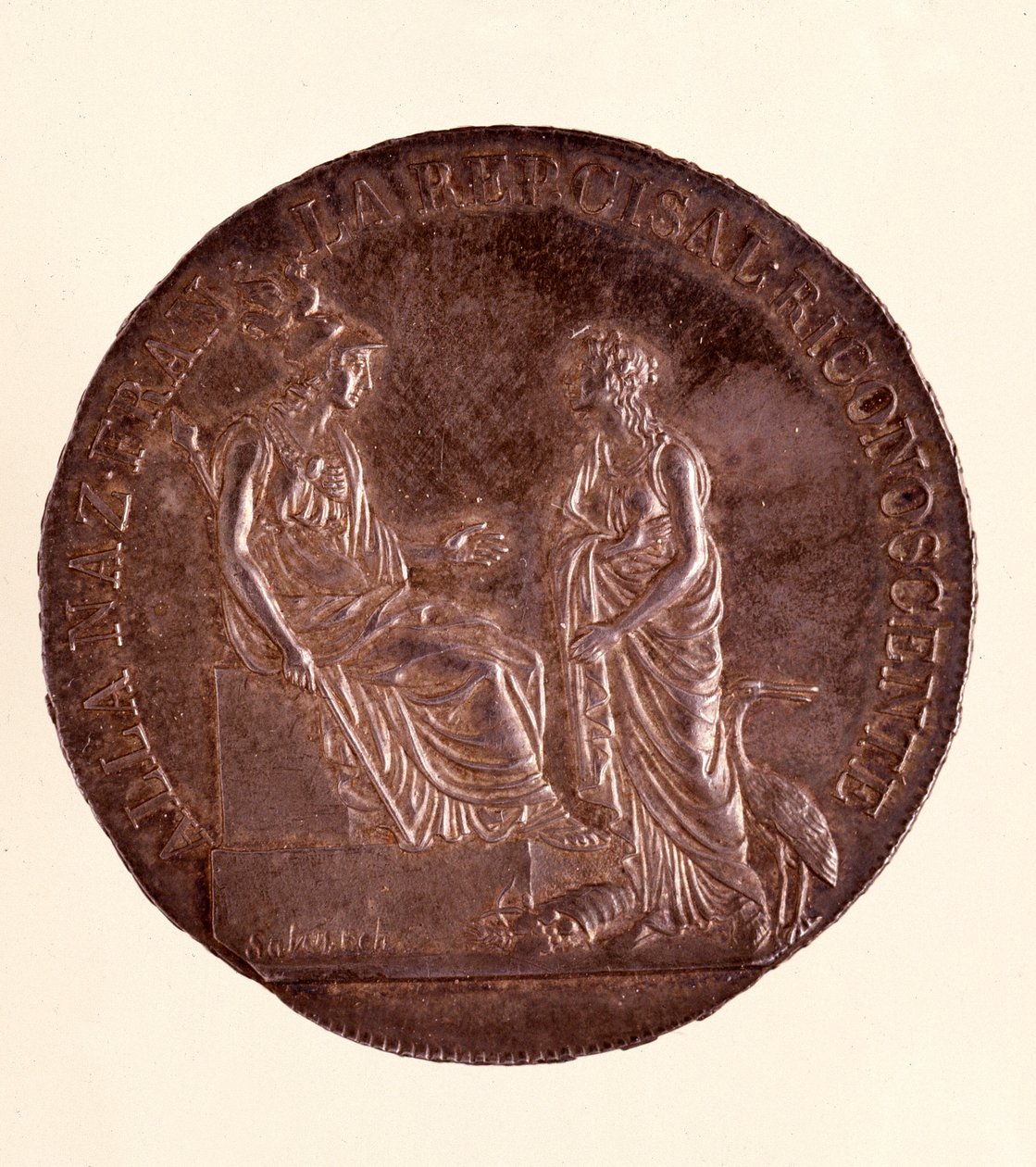 Sølv ecu fra Milano. 16/06/1800. Diameter 3,9 cm Napoli, arkæologisk museum af Italian School