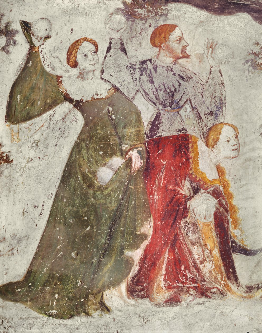 Sneboldkamp uden for et slot, ca. 1400 (detalje af 75562) af Italian School