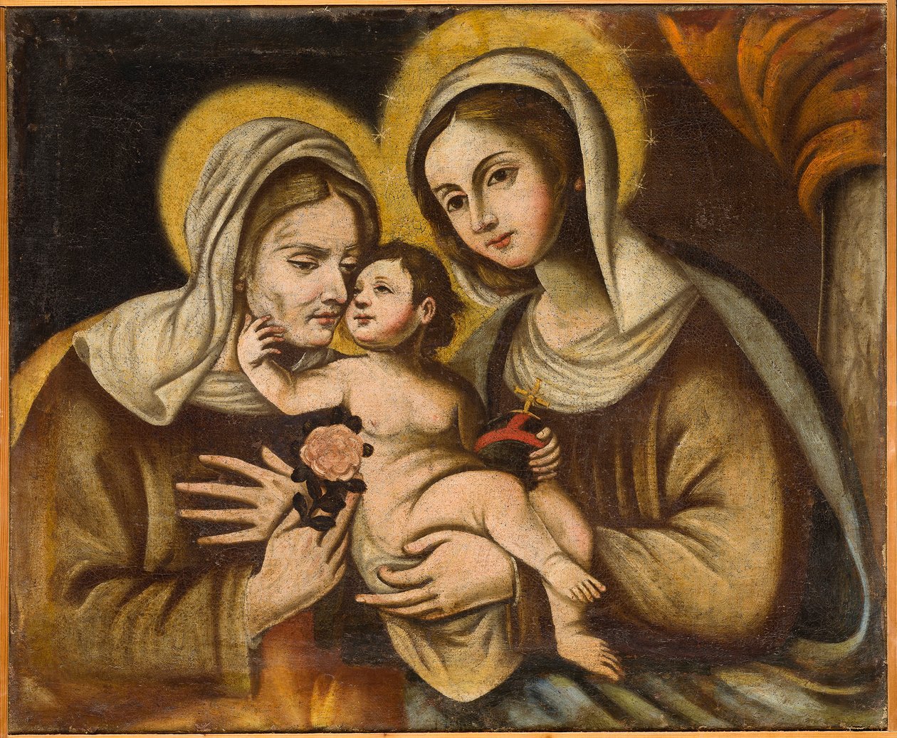 Anne, Jomfruen og barnet, første halvdel af det 18. århundrede (olie på lærred) af Italian School