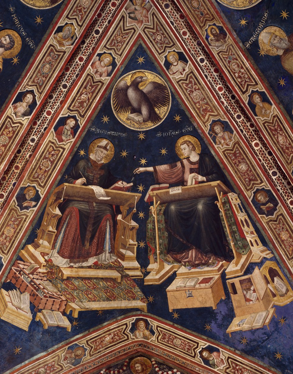 Augustin og Evangelisten Johannes af Italian School