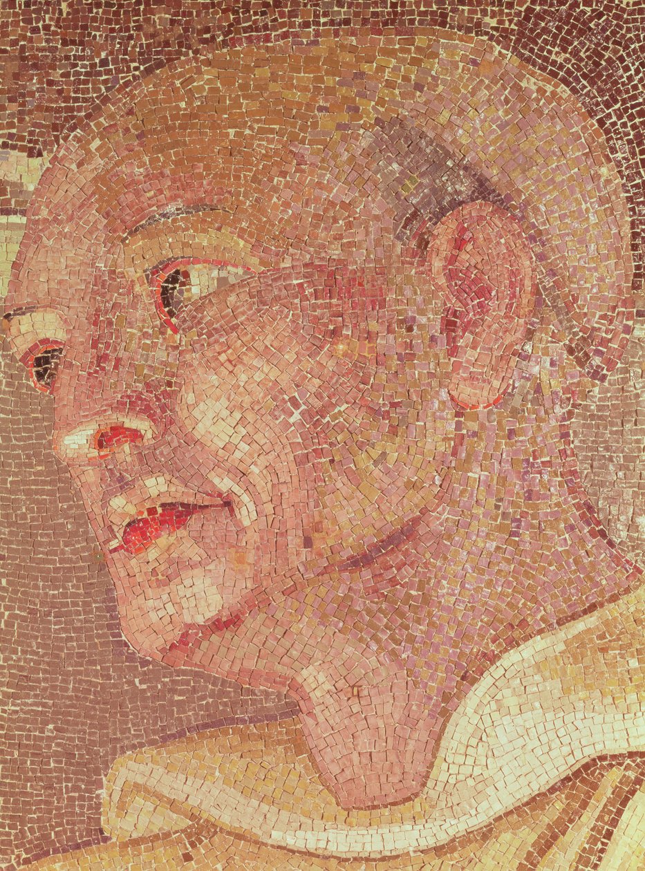 St. Bernard af Clairvaux (ca. 1090-1153) fra St. Peters krypt (mosaik) (detaljer) af Italian School