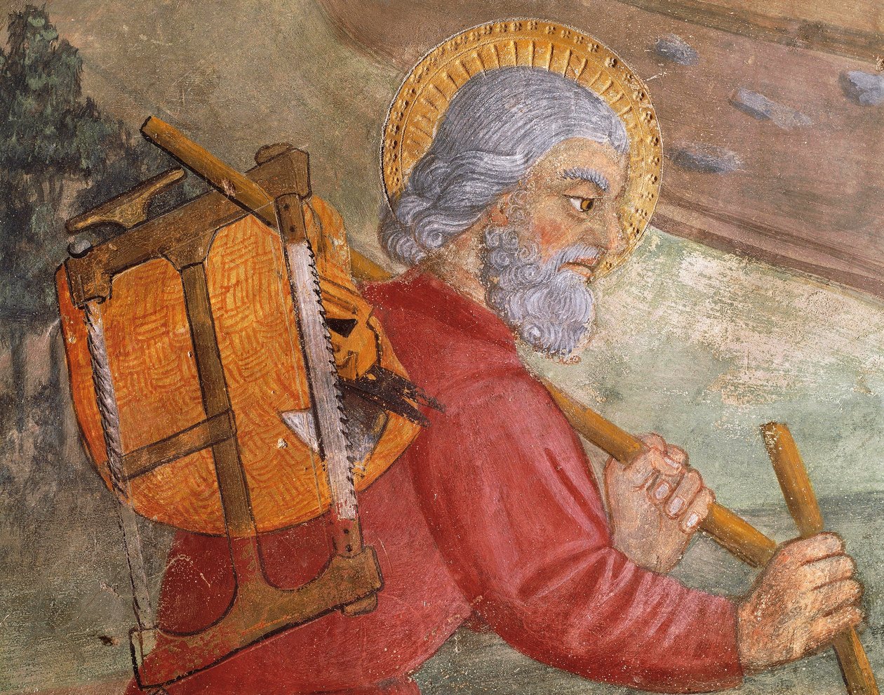 St Joseph, detalje fra Flight into Egypt af Italian School