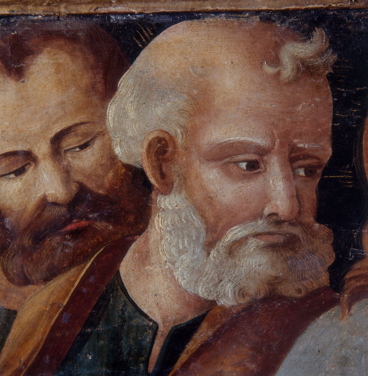 Peter, detalje af altertavlen med Madonnaen og barnet med de hellige Peter og Paulus, 1540 (tempera på panel) af Italian School