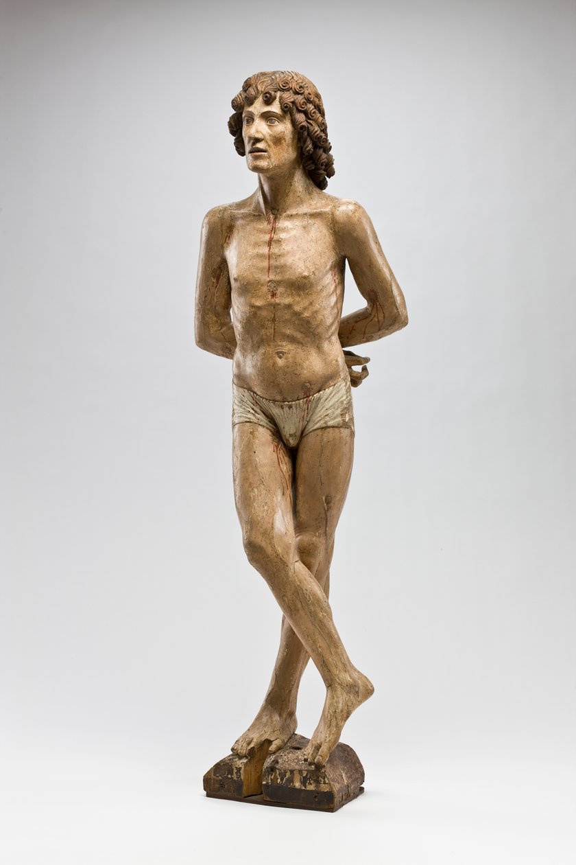 St. Sebastian, ca. 1500 (polykromt træ) af Italian School