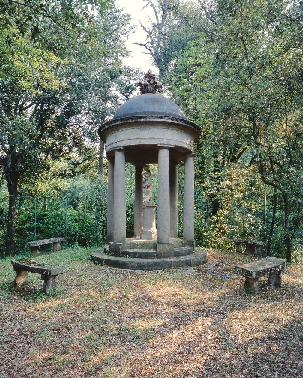 Tempel med statue af Venus, Villa di Celle af Italian School