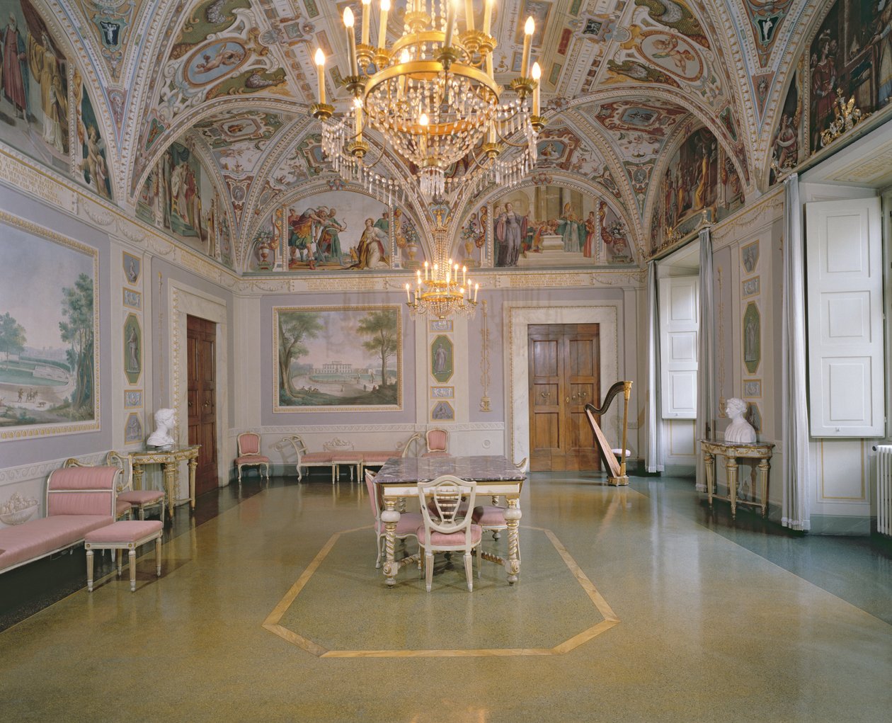 Audience Room, fresker malet af Matteo Rosselli (1578-1650) i 1623 af Italian School