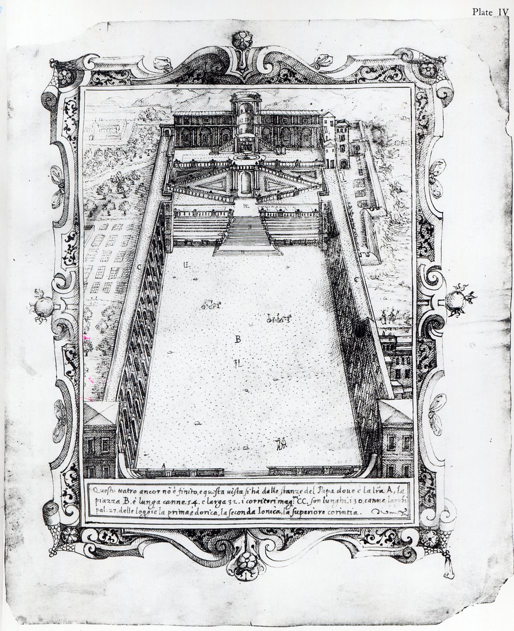 Belvedere-domstolen i Vatikanets Rom, 1581 af Italian School