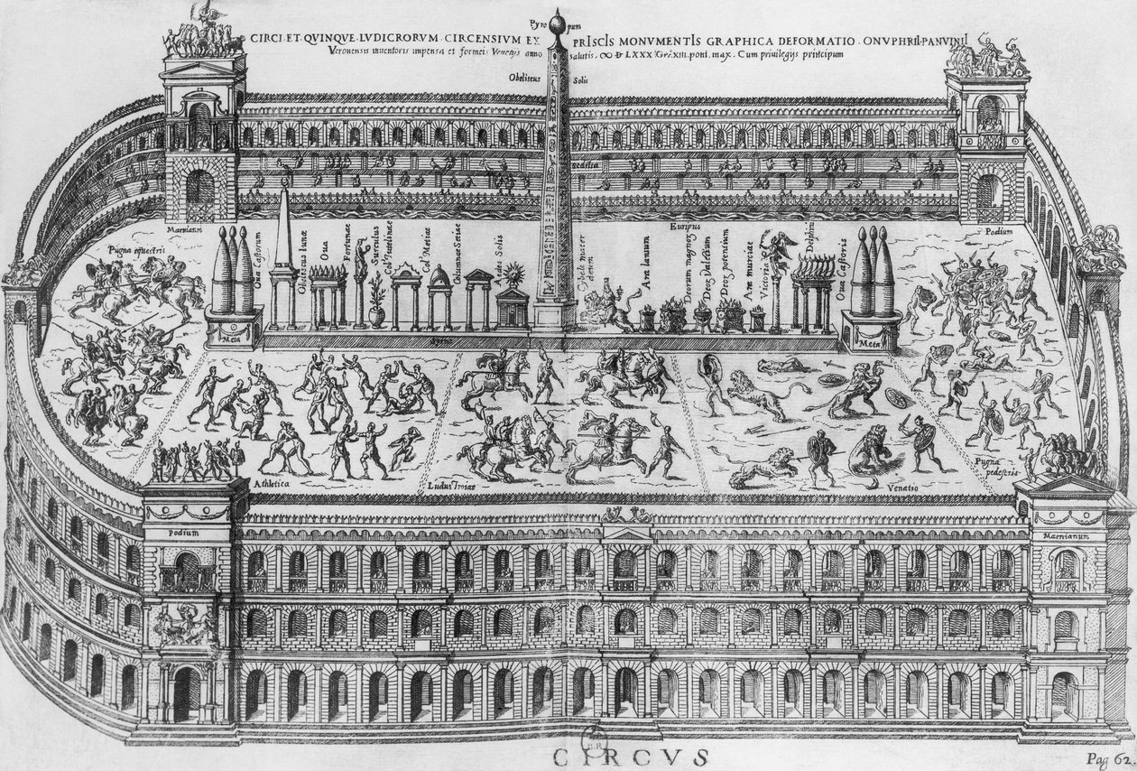 Cirkus Maximus i Rom, ca. 1600 af Italian School