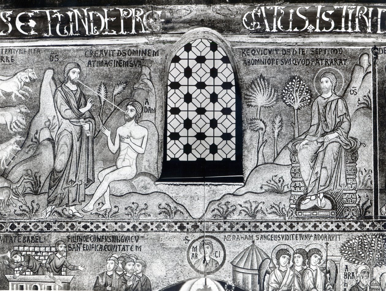 Adams skabelse (mosaik) af Italian School