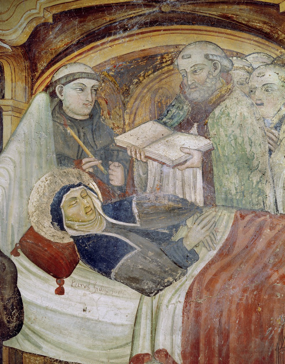 Sankt Scholasticas død (fresko) af Italian School