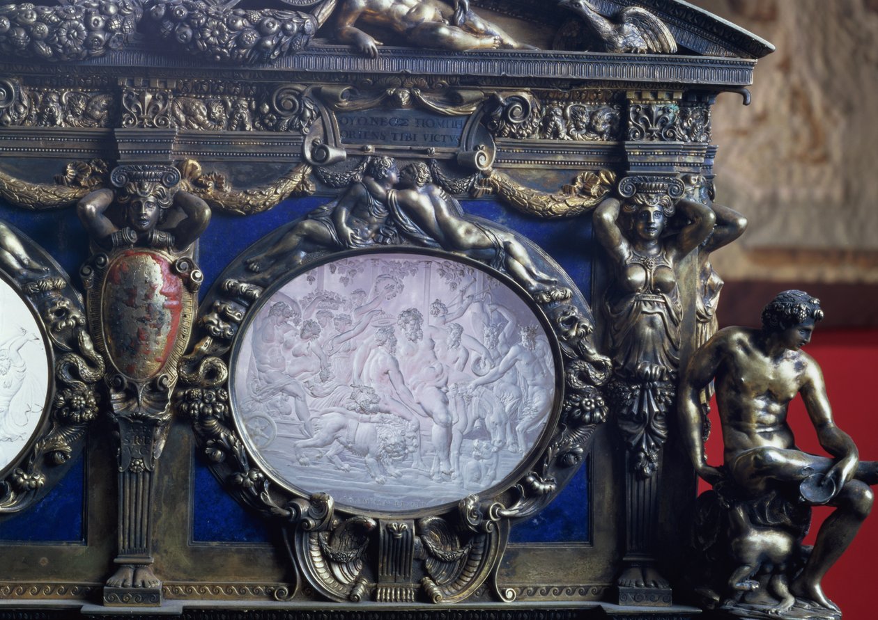 Farnese-kisten, detalje af ovalt indlæg, der viser Bacchus
