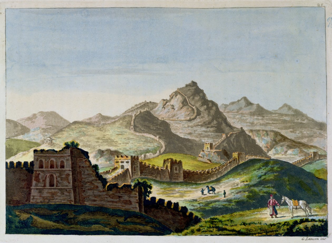Den Kinesiske Mur, fra Le Costume Ancien et Moderne af Jules Ferrario, indgraveret af Gaetano Zancon (1771-1816) c.1820 af Italian School