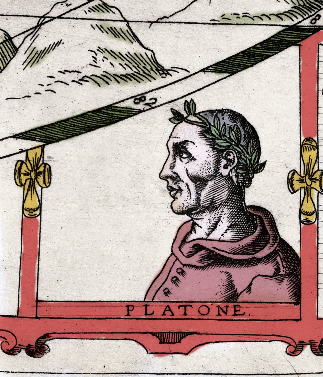 Den græske filosof Platon (428-348 f.Kr.)”” Detalje af Atlas of Urban Mount af Italian School