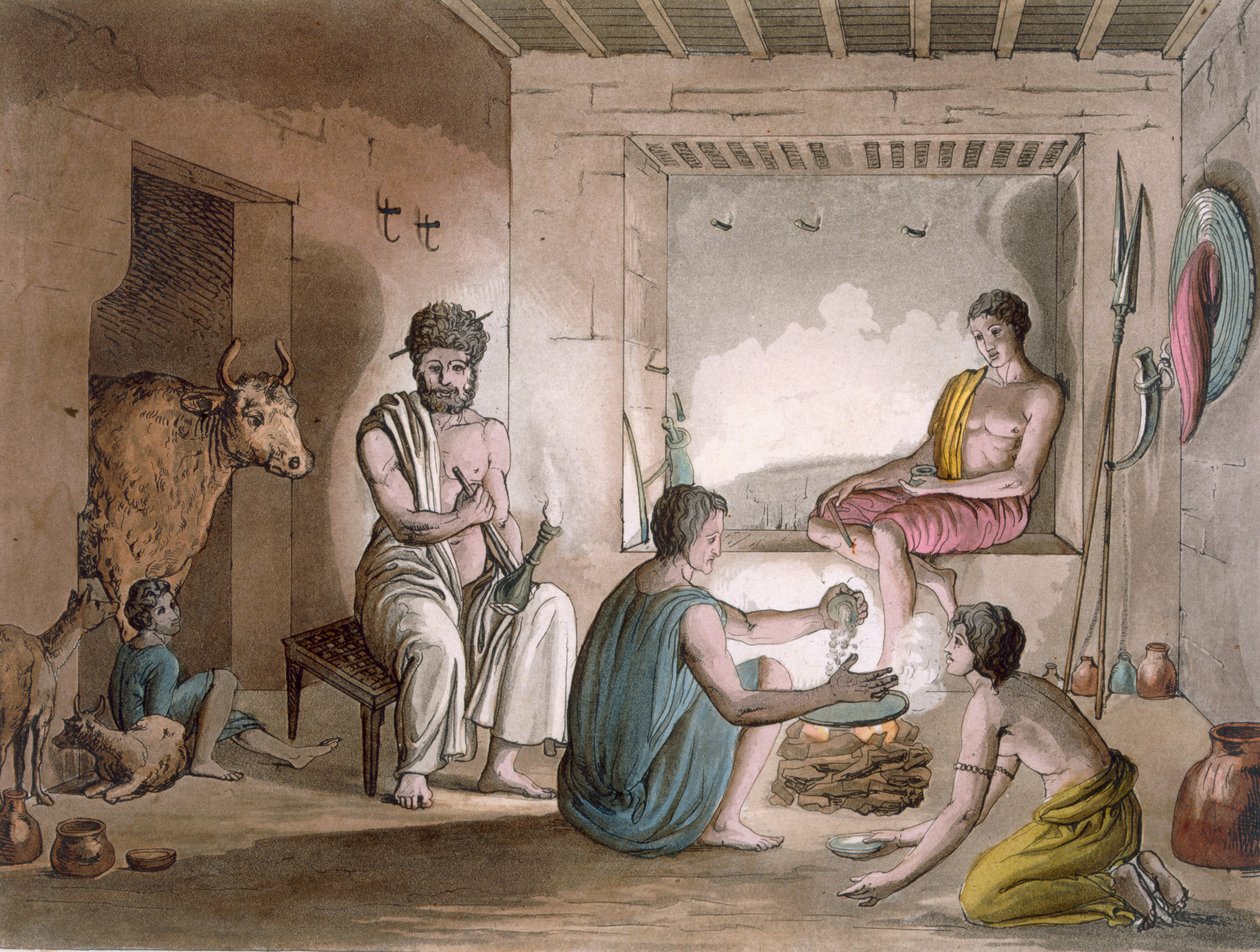 Hazorta-stammen i Abessinien, der bor i klippeudhuggede huse, ca. 1820