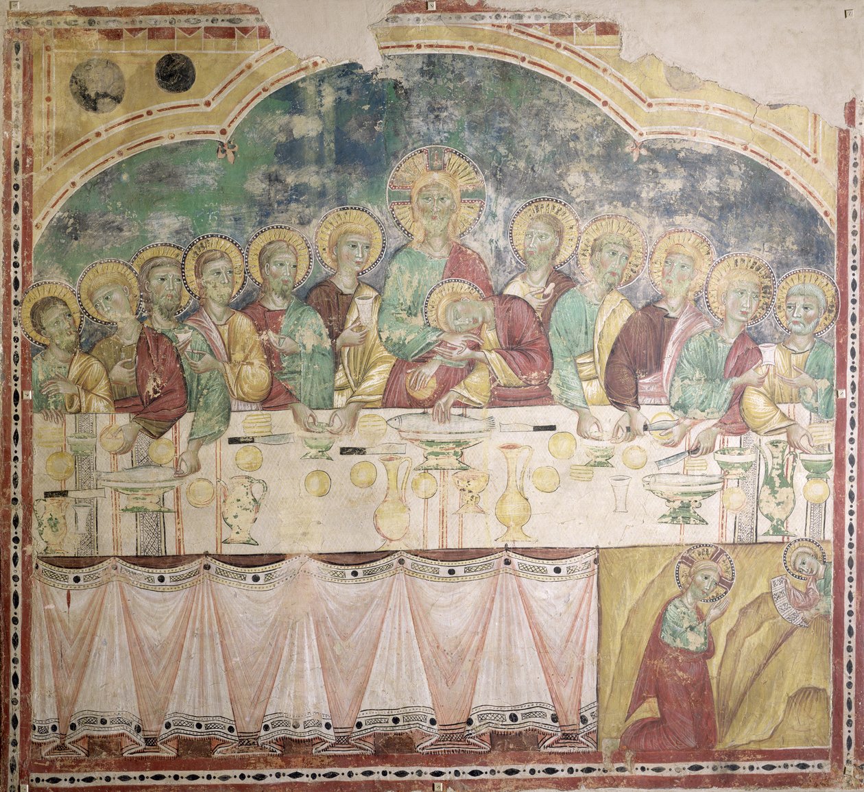 Den sidste nadver og smerten i haven, ca. 1300 (fresko overført til lærred) af Italian School