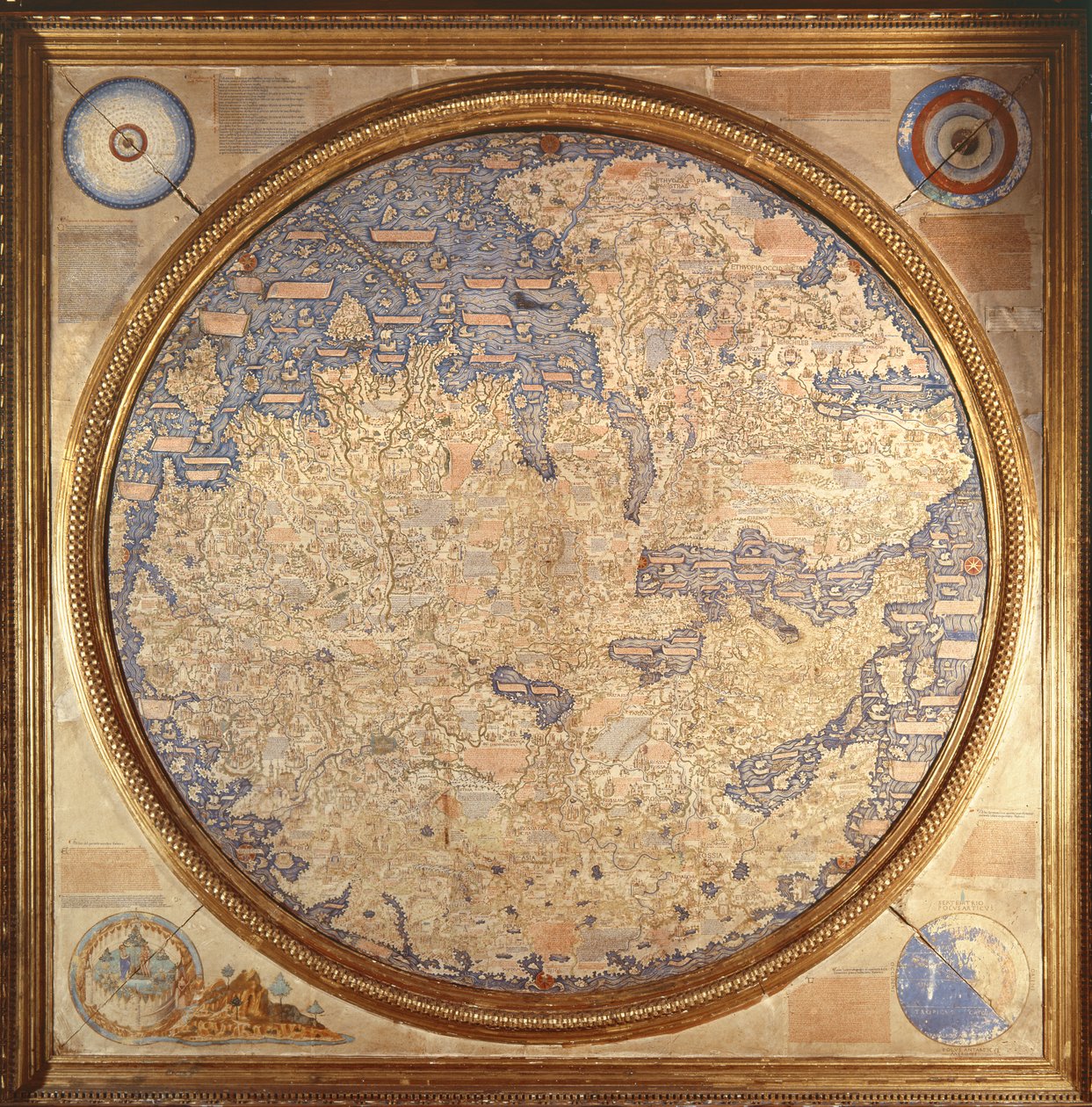 Mappa Mundi fra Fra Mauro, en kamaldolsisk munk fra klostret San Michele i Murano af Italian School