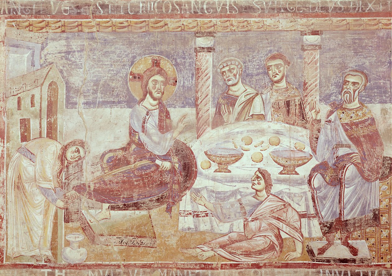 Måltidet i Simon Farisæerens hus, Monte Cassino-skolen, ca. 1087 af Italian School