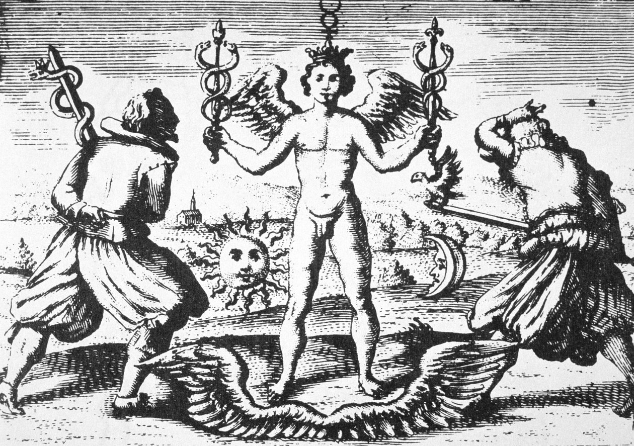 The Mercury of the Philosophers, fra Della Tramutatione Metallica af Giovanni Battista Nazari (1589) illustreret i en magisk historie udgivet sidst i det 19. århundrede af Italian School