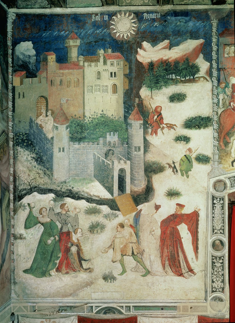 Januar måned, ca. 1400 (fresco) (se også 498706) af Italian School