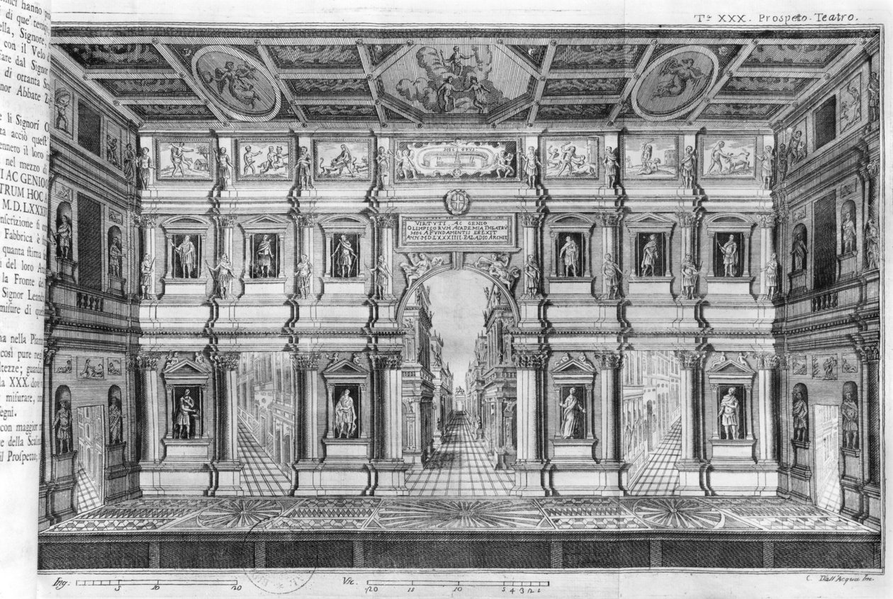 Det olympiske teater i Vicenza, designet af Andrea Palladio (1508-80) af Italian School