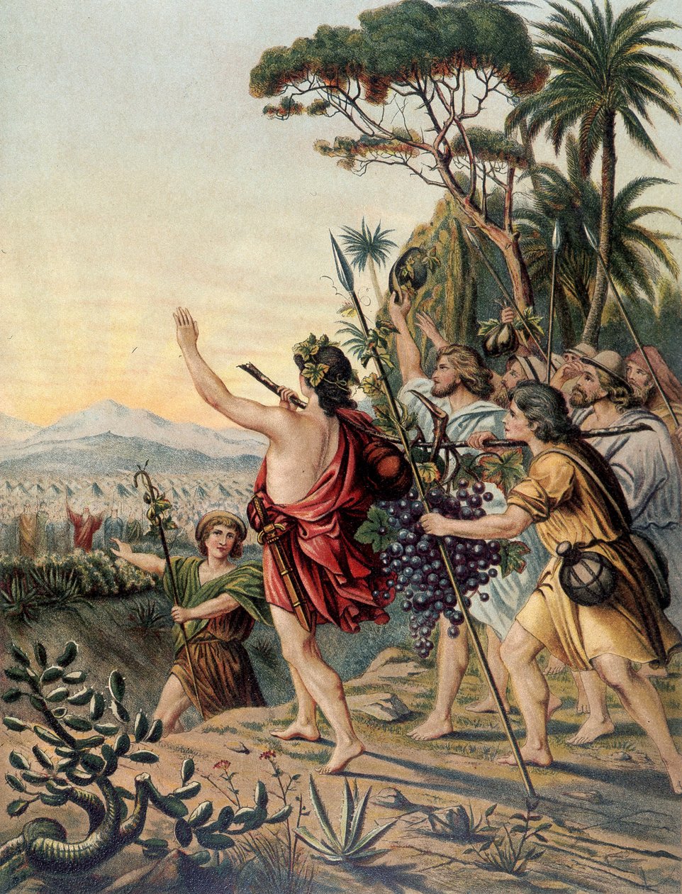 The Return of the Kanaans land - i "Classic Golden Bible: History of Divine Revelation in the Ancient and New Tension" ”af Giovanni Ladislao Sykora (bd. 1), oversat af Don Clemente Benetti. (italiensk bibel) af Italian School