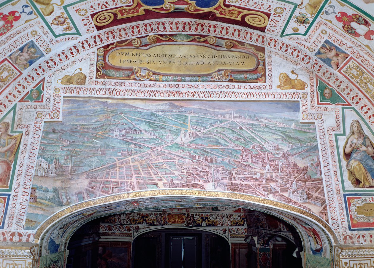 The Roads of Rome, under pave Sixtus V af Italian School