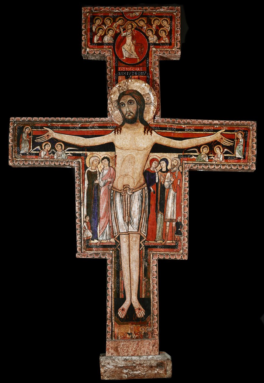 San Damiano korset, ca. 1100 (malet træ) af Italian School