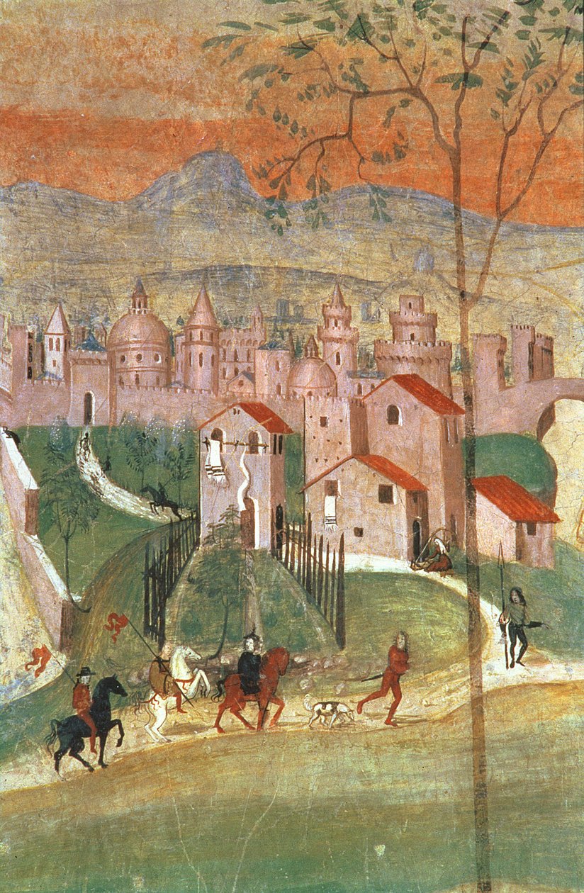 Byen Prato (fresko) af Italian School