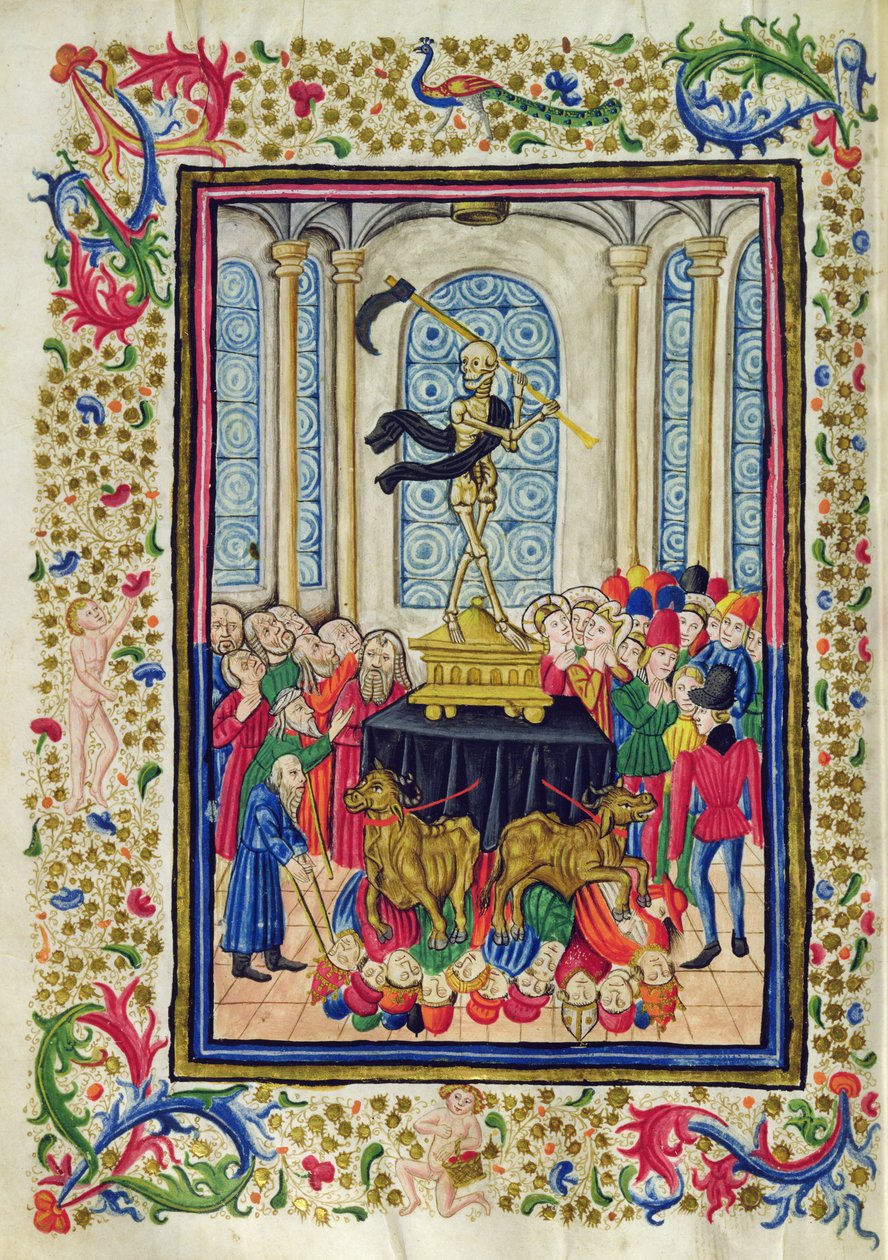 The Triumphs: The Triumph of Death (akvarel på papir) af Italian School