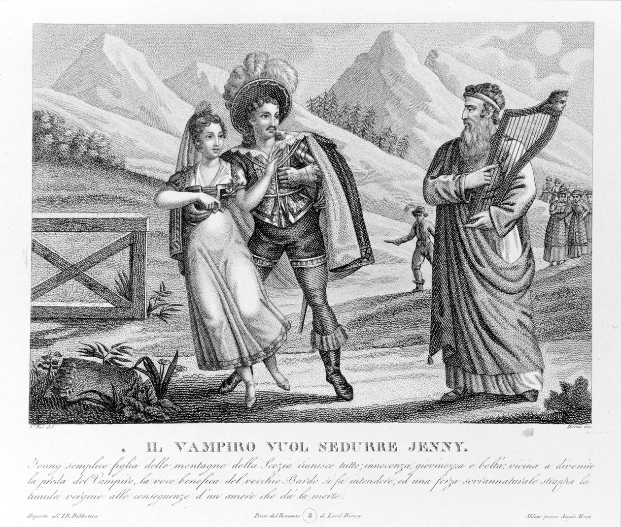 The Vampire Seduces Jenny, illustration fra 