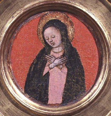Jomfru Maria, højre side af en triptykon (panel) (se også 74615 og 74616) af Italian School