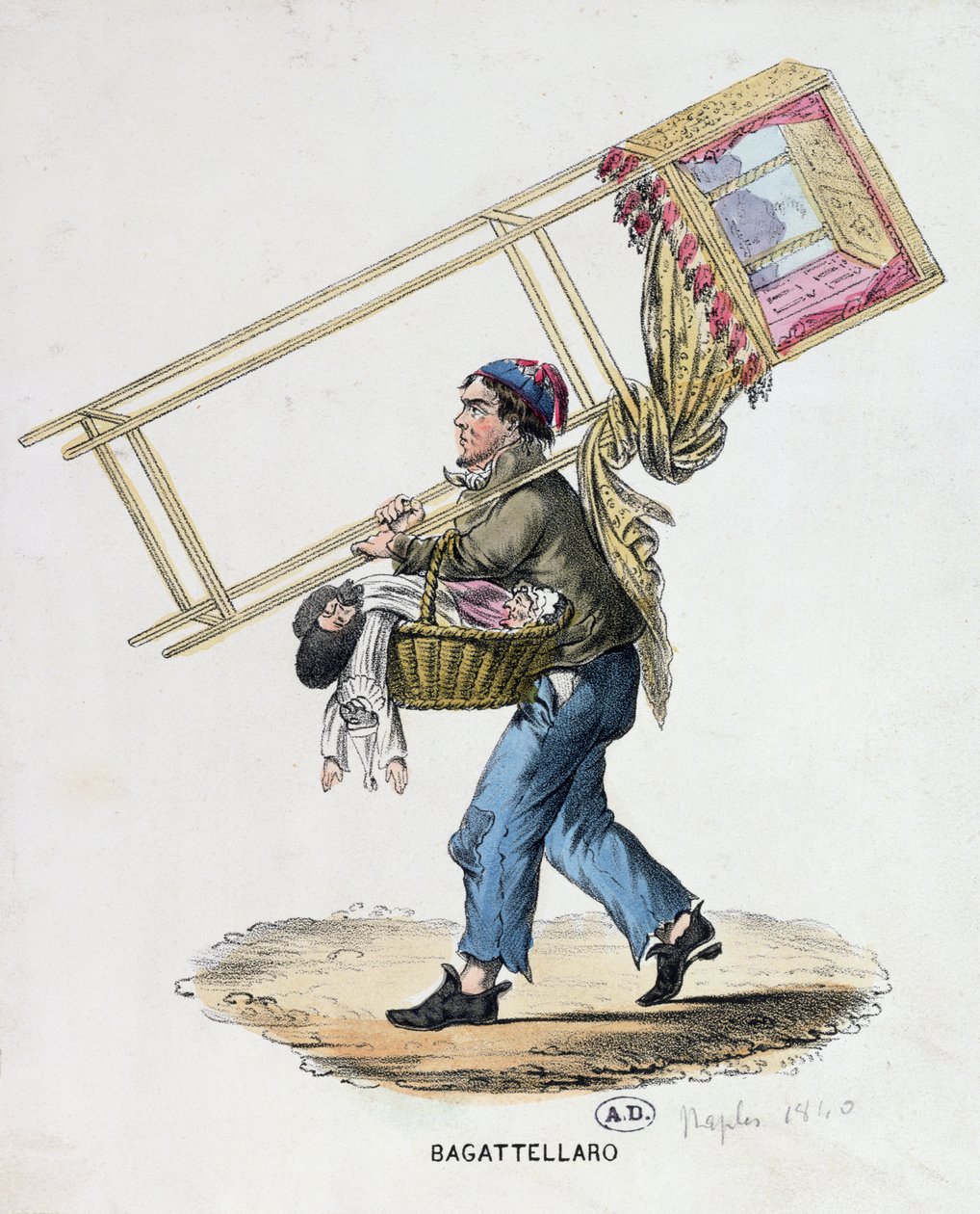 Den omvandrende dukkefører, ca. 1840 af Italian School