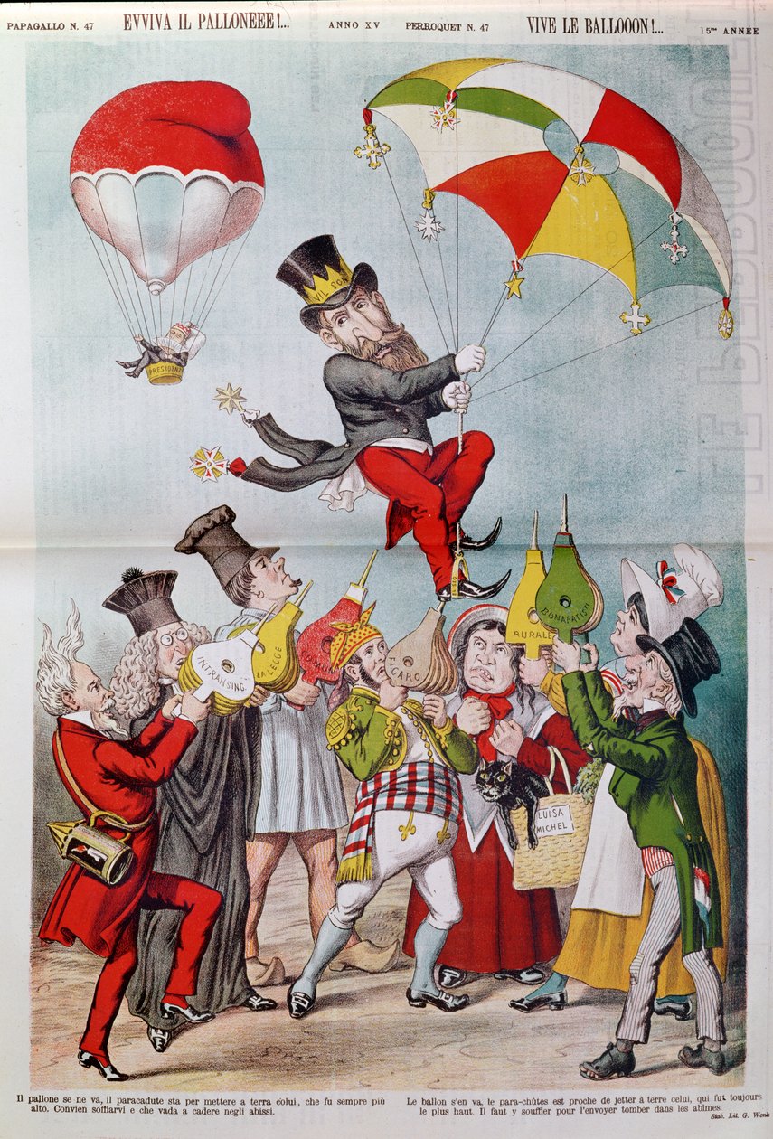 The Wilson Affair i 1887, forside af Le Perroquet af Italian School