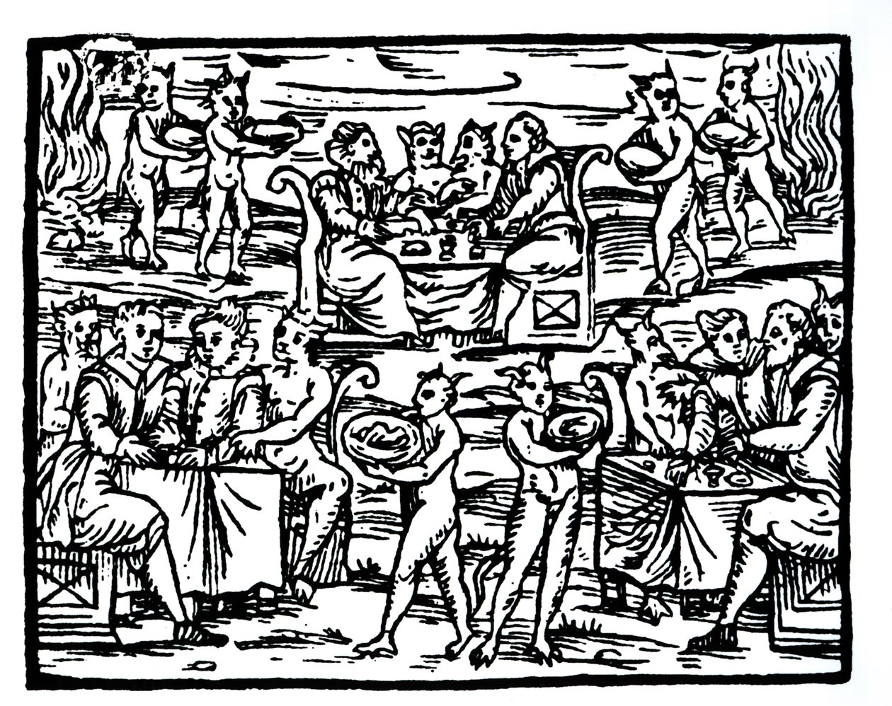 The Witches Sabbath, kopi af en illustration fra Compendium Maleficarum af Fr M Guaccius, Milano 1608, brugt i History of Magic, udgivet sent i det 19. århundrede af Italian School