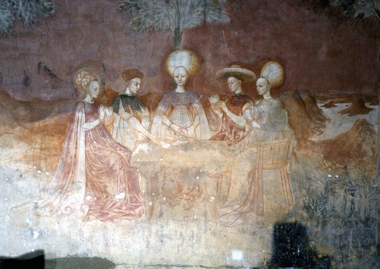 Kortspillet. Fresker af Palazzo Borromeo i Milano af Italian School