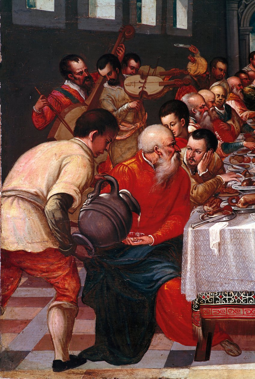 Bryllupet af Cana Detail. Anonymt maleri af den venetianske skole. 16. århundrede søn. 85x118 cm vene, Correr museum af Italian School