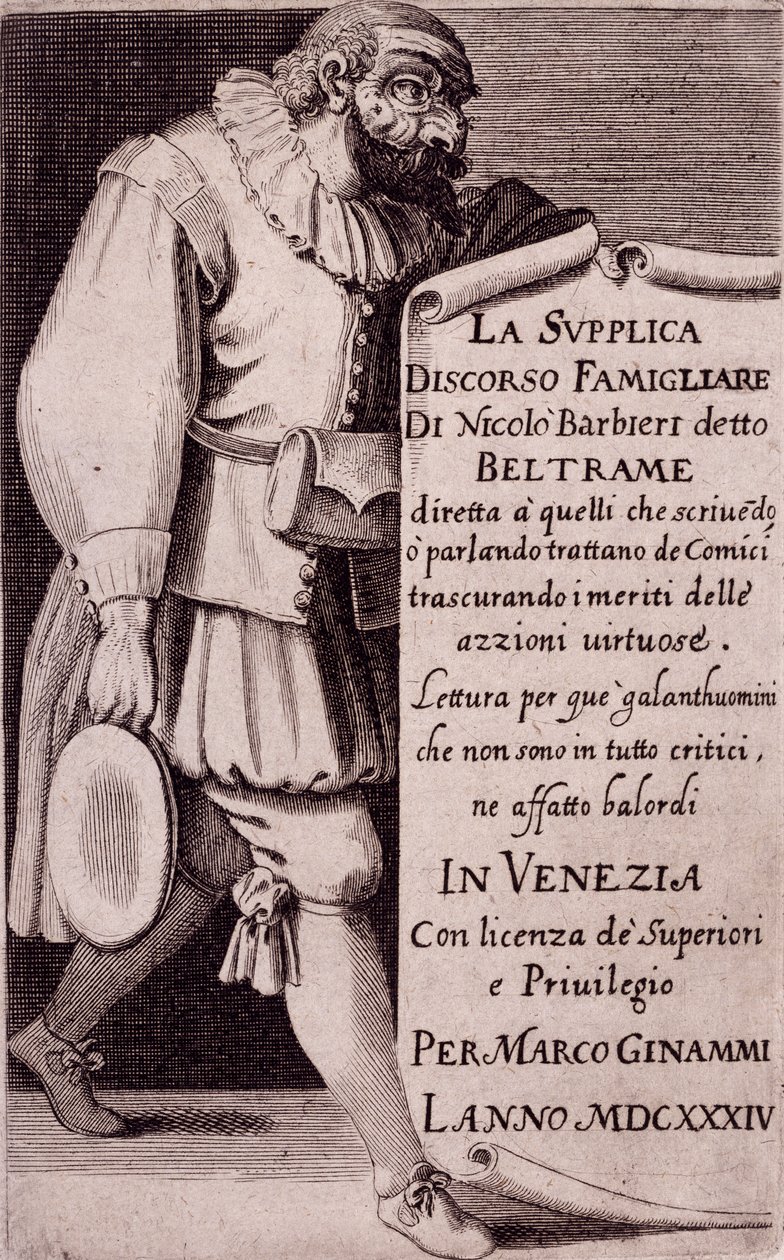 Titelblad til "Petition" af Niccolo Barbieri, Venedig af Italian School